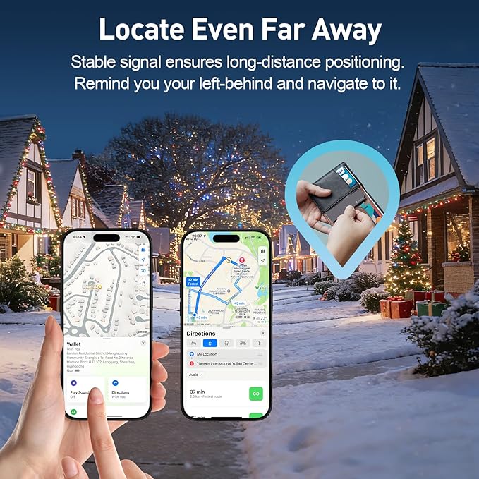 2025 [Apple MFi Certified] (iOS Only) Bluetooth Tracker Smart Card for Apple Find My iPhone Wallet GPS Tracker, 5-10 Years Staying Power, Keys Finder and Item Locator for Keys, Bags, Passport