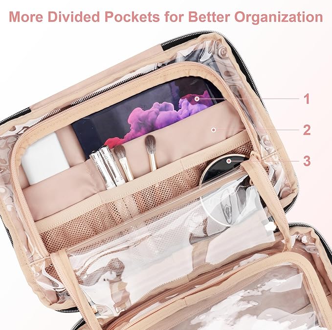 Everfun Hanging Travel Toiletry Bag Christmas Gifts for Women Traveling With Leakproof Compartment Makeup Cosmetic Organizer Dopp Kit Travel Accessories Essentials Must Have