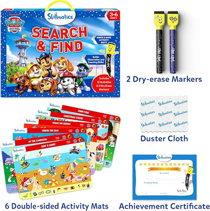 Skillmatics Search and Find PAW Patrol Educational Game - Reusable Preschool Learning Activities, Perfect for Toddlers & Kids Who Love Toys, Art & Crafts, Gifts for Boys & Girls Ages 3, 4, 5, 6