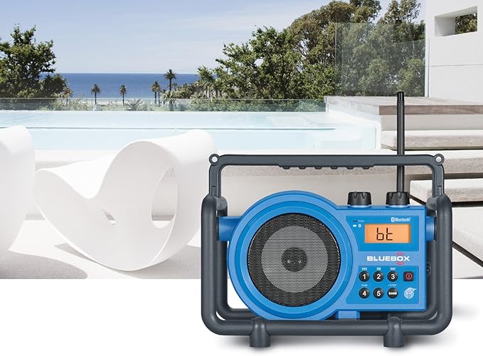 Sangean BB-100 BlueBox AM/FM Ultra-Rugged Digital Receiver with Bluetooth and Built-in Battery Charger