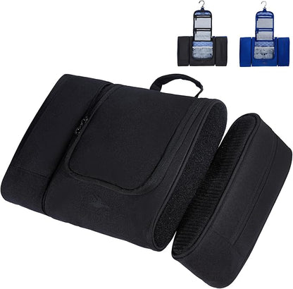 Travel Toiletry Bag for Women and Men - Hanging Cosmetic Travel Bag w/ 3 Detachable Organizer, Durable Hygiene Bag, Hanging Toiletry Bag Men or Makeup Case for Skincare - Black