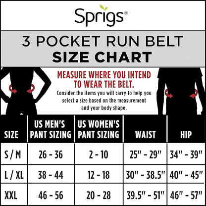 3 Pocket Adjustable Running Belt Waist Pack, Fanny Pack For Working Out With Sweat Resistant Backing, Holds All iPhone Models (Tie Dye/Black, Small/Medium)