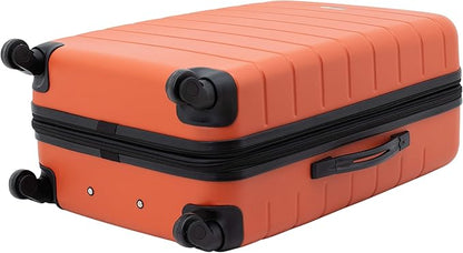 Wrangler Smart Luggage Set with Cup Holder and USB Port, Burnt Orange, 3 Piece