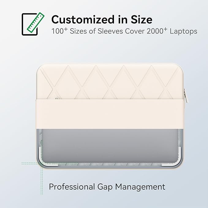 Smatree Laptop Sleeve for 13 inch Lenovo Yoga 6 Gen 7/8, for 13 inch Lenovo Yoga 6 2-in-1, Laptop Bag with Accessory Pocket, YKK Zipper, Patented Shockproof Design, White (E411W)
