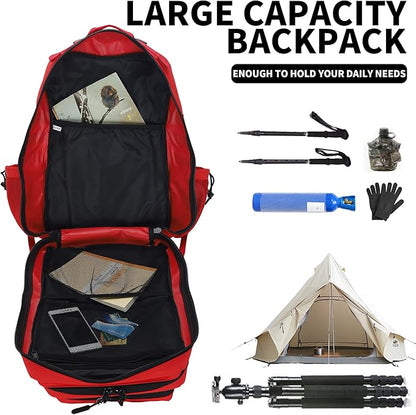 Sparklekle Military Tactical Backpack 45L 3 Day Assault Pack Waterproof Molle Hiking Rucksack for Men&Women (Red)