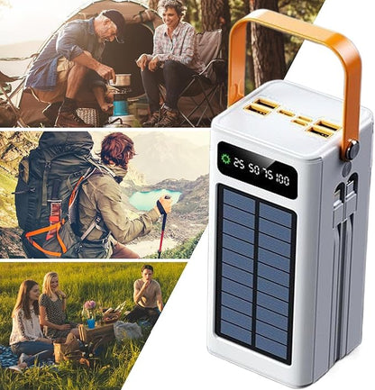 Solar Battery - 120w Fast Charger | Solar Battery Bank for Camping Use, 50000mah Survival Pack & Led Light Feature for Road Trip Charging Hiking Gear Backpacking Setup and Fishing