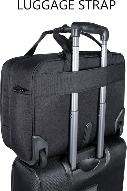 KROSER Rolling Laptop Bag Premium Rolling Briefcase Fits Up to 17.3 Inch Laptop Overnight Computer Bag with RFID Pockets for Travel/Business/Men/Women-Black