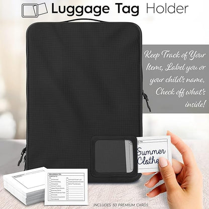 8-Piece Luxury Compression Packing Cubes & Bags for Travel – Maximize Space in Luggage with HybridMax Double-Capacity Design, 50 Luggage Tags, Deluxe Set, Lifetime Satisfaction Suitcase Organizer Bags