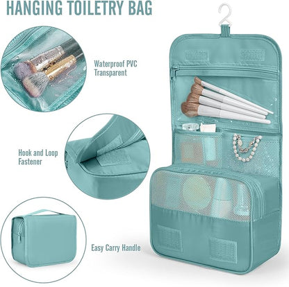 Veken 10 Set Packing Cubes for Travel Essential, Suitcase Organizer Bags in 4 Sizes, Carry-On Luggage Accessories with Large Laundry & Hanging Toiletry Bag, Must-Have for Airplane, Road Trip & Camping