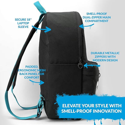 COOKIES Orion Canvas Backpack 22.8L – Large Travel Backpack for Men & Women, Carry-On, Work, Stylish & Spacious Bag - Black