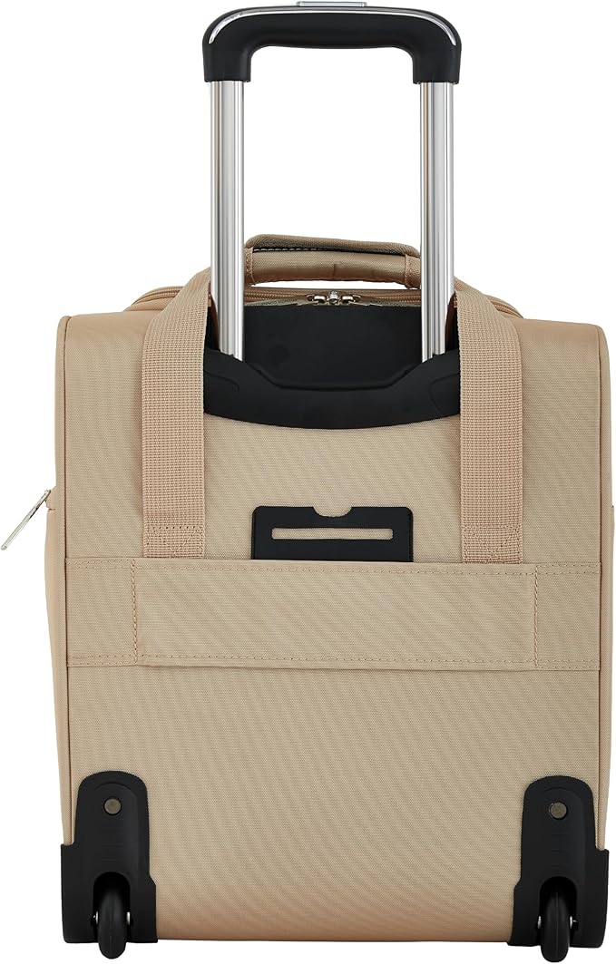 French Connection 16" Underseat Carry-On Luggage with USB/USB-C Ports, Toasted Almond