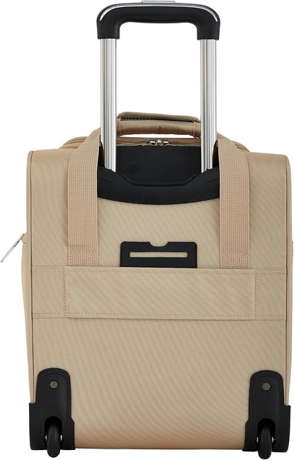 French Connection 16" Underseat Carry-On Luggage with USB/USB-C Ports, Toasted Almond