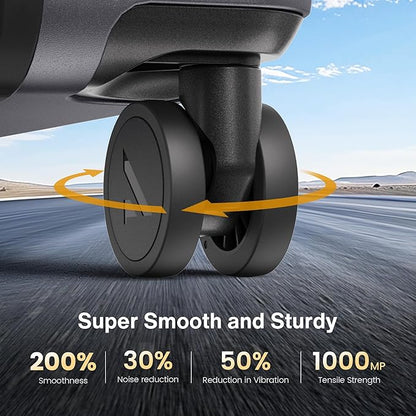 SHOWKOO Luggage Sets 2 Piece 20/28 Inch Hardside Expandable Lightweight PC Suitcase Sets with Double Spinner Wheels TSA Lock, Sliver Gray