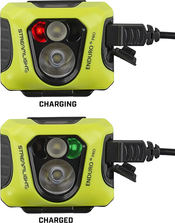 Streamlight 61435 Enduro Pro USB 200-Lumen 2080-Candela Ultra-Light LED Rechargeable Headlamp with Spot & Flood Beams, Elastic Head Strap, and USB Cable, Yellow