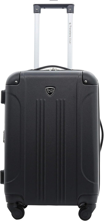 Travelers Club Chicago Hardside Expandable Spinner Luggage, Black, 3 Piece Set
