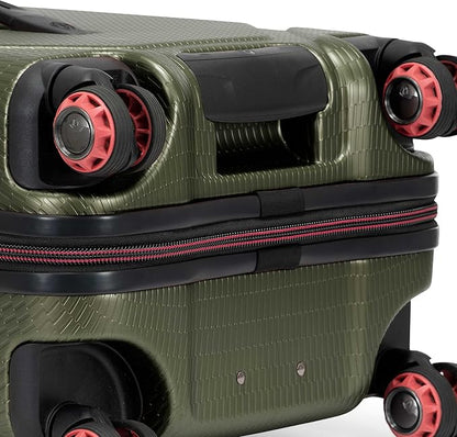 Traveler's Choice Maxporter II 22" Hardside Polycarbonate Spinner Carry-On Luggage, USB Port, TSA Lock, Dark Green
