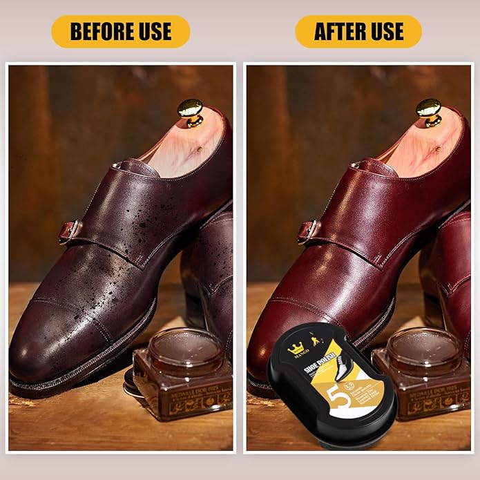 Loopeer 12 Pcs Shoe Shine Sponge Bulk, Instant Leather Shoes Shiner Care for Boots, Leather Accessories Quick Cleaning