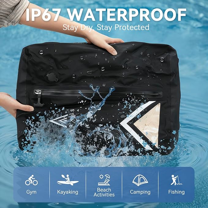 Arxus Vacuum Bags for Travel Airless, Compression Seal Packing Cubes with Adjustable Shoulder Strap, IP67 Reusable Portable Moving Supplies Kit for Clothing Storage, Luggage, Backpack, Suitcase