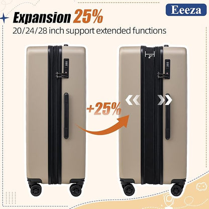 Expandable Luggage Sets 5 Piece,Suitcases with Detachable Wheels,ABS Hard Case Luggage with TSA Lock Spinner Wheels,Carry On Luggage Set