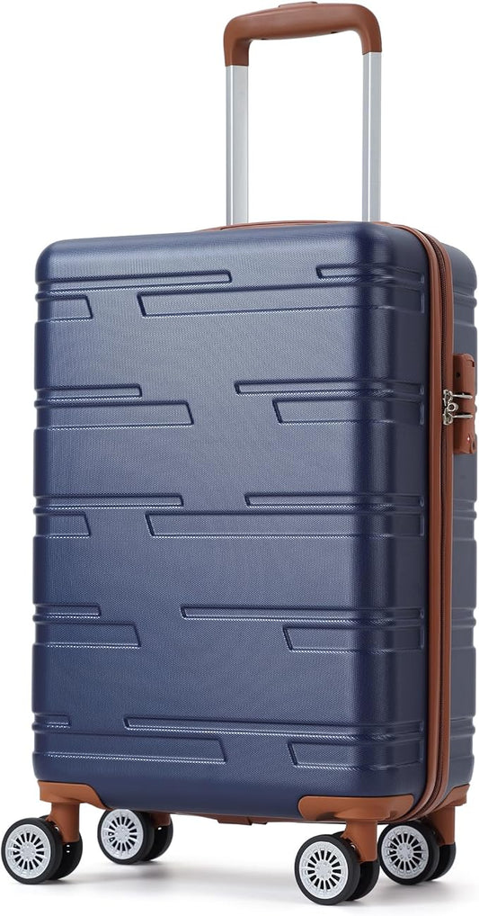 GarveeHome 24 Inch Checked Luggage with Spinner Wheels, Travel Suitcase Hardshell Expandable with TSA Lock, Durable Rolling Suitcase