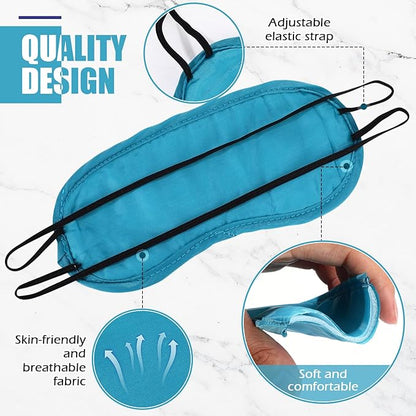 Tarpop 200 Pcs Eye Mask Sleeping Blindfold Eye Cover with Adjustable Strap for Games Party Team Building Travel Individually Wrapped Sleep Mask for Women Men (Lake Blue)