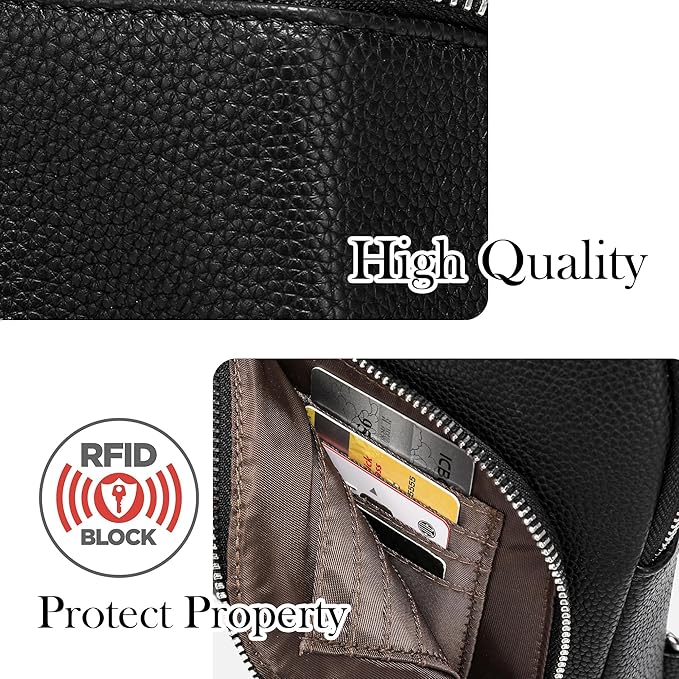 INICAT RFID Blocking Sling Bag,Anti Theft Crossbody Bags for Women,Travel Gifts Cross Body Purses Vegan Leather