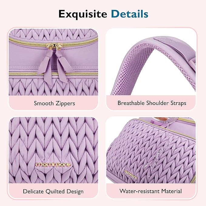 mommore Small Diaper Bag Diaper Backpack Stylish Toddler Baby Mini Maternity Bags Travel Backpacks with Insulated Pockets, Changing Pad, Stroller Straps