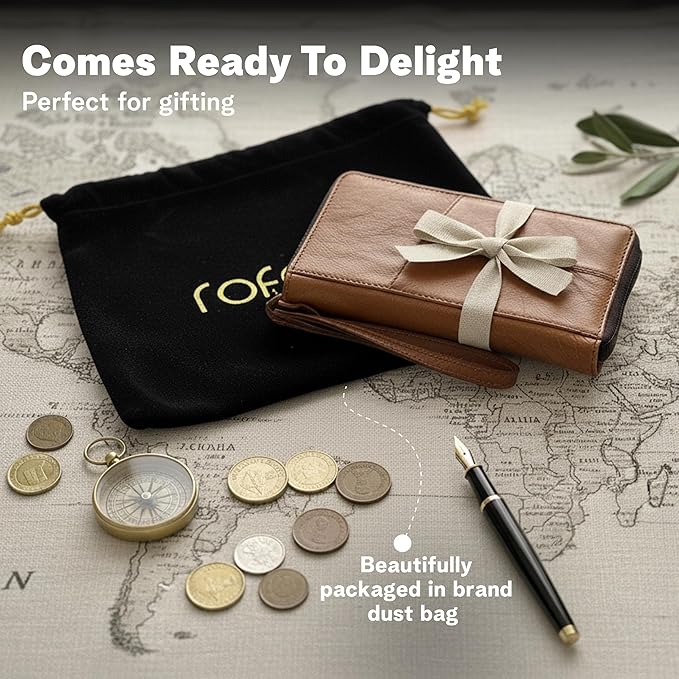 Leather Passport Holder for Travel – Genuine Leather Passport Wallet for Women & Men, Travel Wallet and Document Organizer