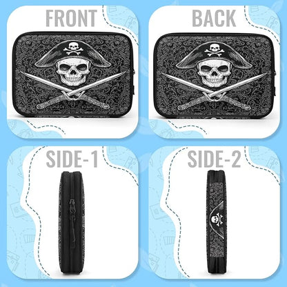 Cable Organizer Cool Pirate Skull Electronics Travel Organizer Case Tech Accessories Pouch Waterproof Cord Storage Bag for Power Bank Charger Phone Earphone
