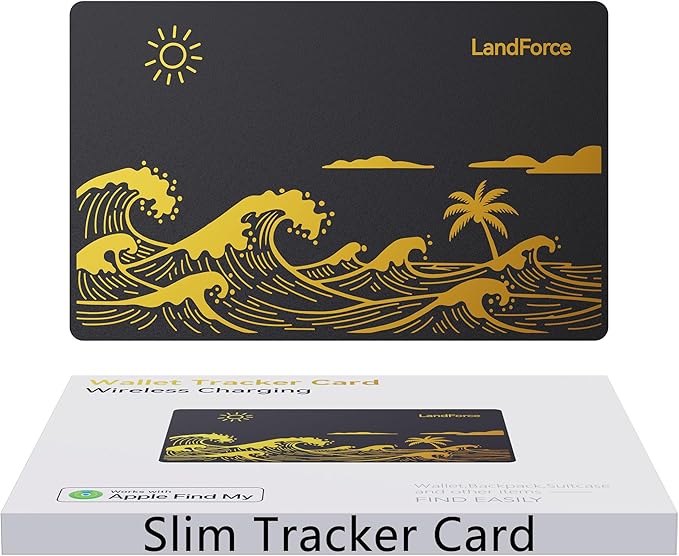 Original Air Tag Wallet Tracker Card 0.07in IP68 Waterproof Bluetooth Tracker Smart Finder, Passport, Work with Apple Find My, Wireless Charging, Card Locator[Apple MFi Certified] iOS Only