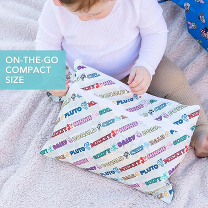 Bumkins - Waterproof Wet Bag & Wet/Dry Clutch Bags - For Beach, Baby, Travel, Swim Suit, Cloth Diapers, Pump Parts, Pool, Gym, Toiletries - Reusable & Easy to Clean - Mickey and Friends White - 2 Pack