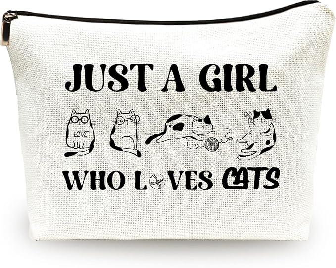 Cosmetic Bag for Cat Lovers Cat Makeup Bag Cats Travel Pouch Gifts for Women Sister Friends