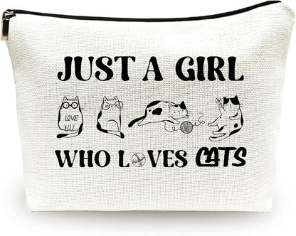 Cosmetic Bag for Cat Lovers Cat Makeup Bag Cats Travel Pouch Gifts for Women Sister Friends