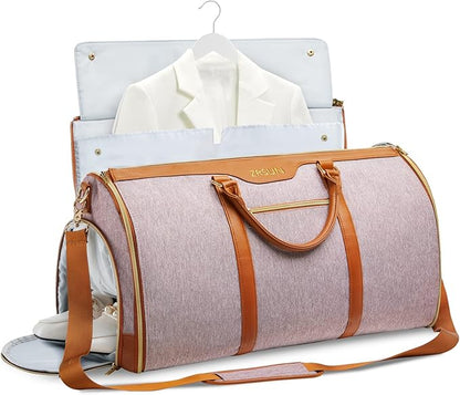 Garment Bag for Travel, Convertible Carry-On Duffel with Shoe Compartment, Waterproof & Wrinkle-Free Suit Carrier for Business Trips & Weekend Getaways, Foldable & Lightweight
