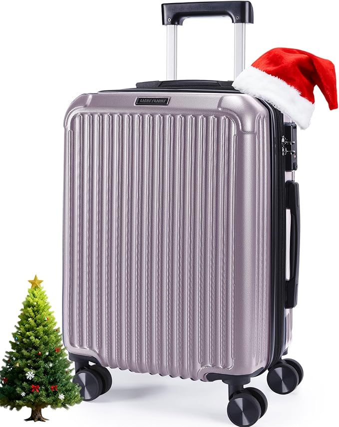 LIGHT FLIGHT Carry On Luggage 22x14x9 Airline Approved, Durable Hard Shell Carry On Suitcases with Wheels, Expandable Hardside Lightweight Travel Luggage with TSA Lock 20 Inch Carry on, Rose Purple