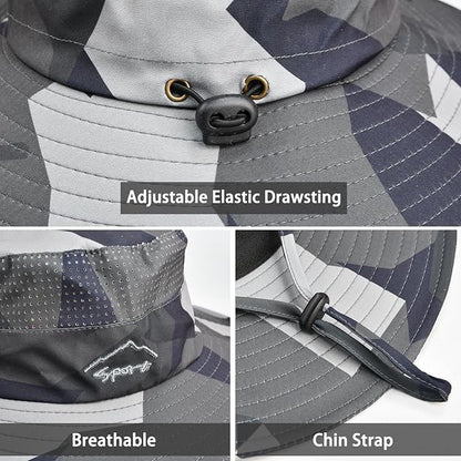 Sun Hats for Men Women Fishing Hat UPF 50+ Breathable Wide Brim Summer UV Protection Hat