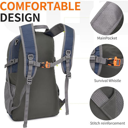 40L Hiking Backpack Lightweight Daypack Waterproof Travel Camping Backpack for Men Women Sport Packable