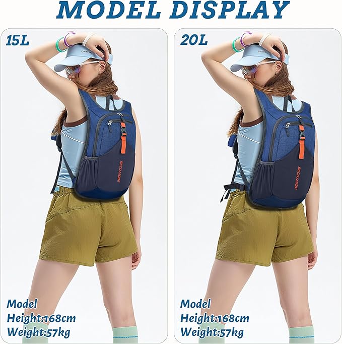 20L Small Hiking Backpack for Men Women Foldable Packable Back Pack Ultralight Hiking Daypack for Travel Camping Outdoor, Navy Blue