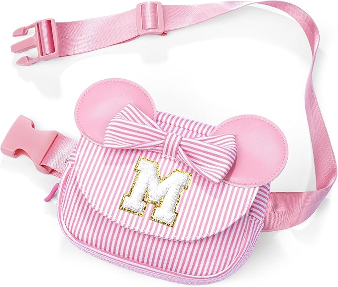 Christmas Gifts for Grandkids Birthday Gifts for Girls Kids | Personalized Initial Belt Bag Purse for Girl Kid Year Old Birthday Gift Christmas Gift for Girls Kids Stocking Stuffers Pink M