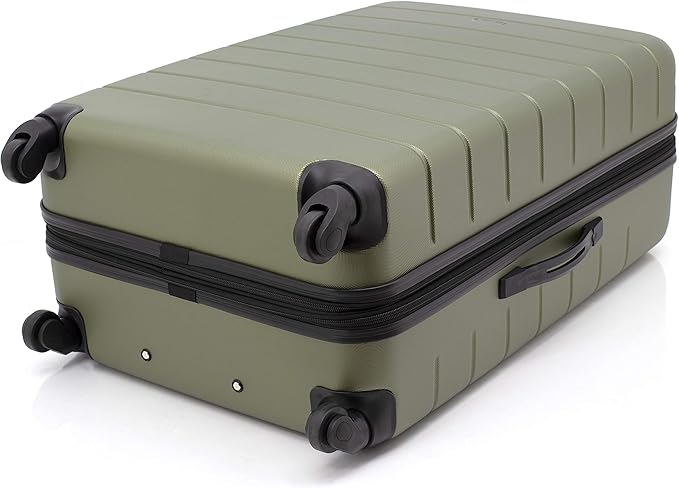 Wrangler Smart Luggage Set with Cup Holder and USB Port, Olive Green, 3 Piece