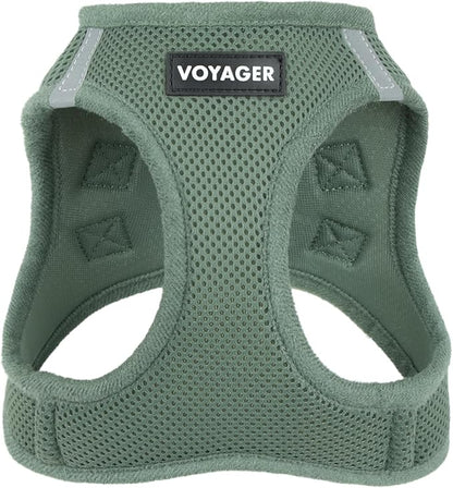 Best Pet Supplies Voyager Step-in Air Harness - All Weather Mesh, Reflective, No Pull Harness for Dogs, Cats - Secure with Hook & Loop Fastener, Buckle, Double D-Rings - Moss Green, XL