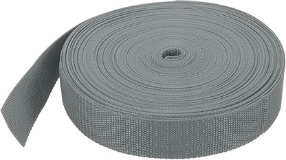 MECCANIXITY Lightweight Polypropylene Webbing Strap 1 1/2" 25 Yard Backpack Strapping Band Grey for Outdoor Luggage Cargo Straps