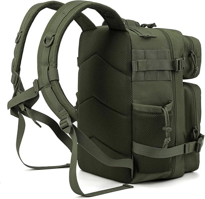 QT&QY 25L/45L Military Tactical Backpack For Men Molle Daypack 3 Day Bug Out Bag Hiking Rucksack With Bottle Holder