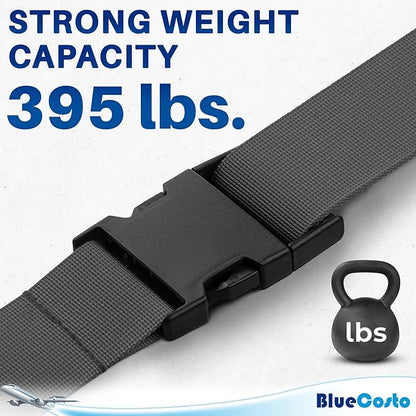 Luggage Straps for Suitcases - TSA Approved - Gray, 4 PK - Premium Nylon Belts for Suitcase, Briefcase & Travel Bag - Adjustable Strap Length 46" - 78"