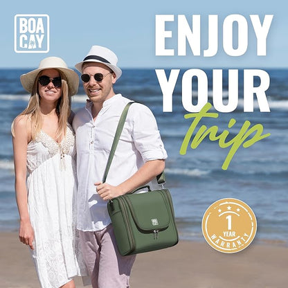 BOACAY Extra Large Hanging Travel Toiletry Bag for Women and Men, Makeup Bag, Bathroom & Shower Organizer Kit for Accessories, Cosmetics, Essentials
