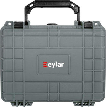 Eylar Protective Camera Hard Case Water & Shock Proof w/Foam, TSA Standards 9.12 inch 7.56 inch 4.37 inch (Gray)