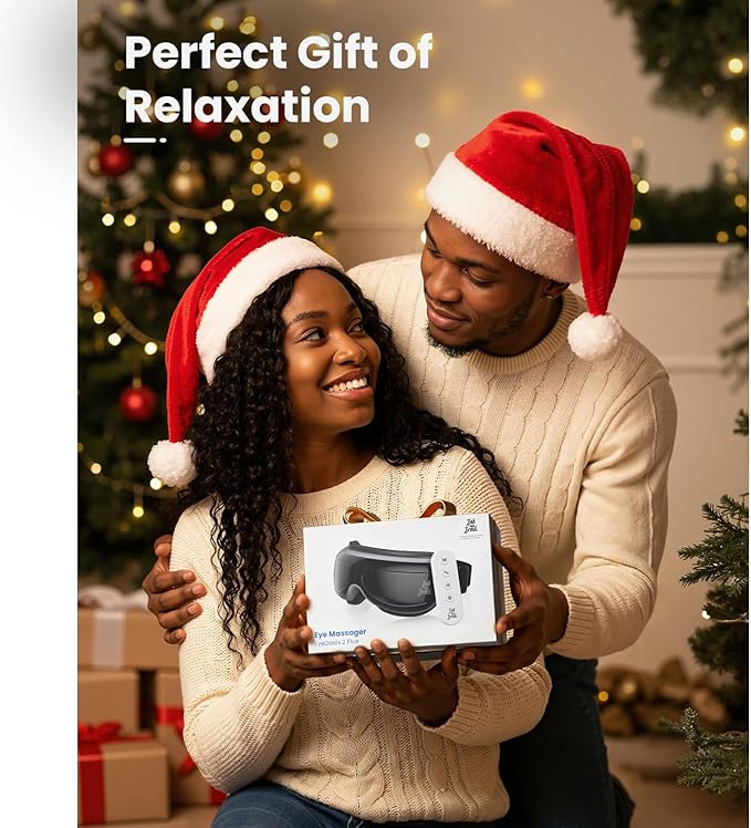 BOB AND BRAD Heated Eye Massager with Remote Control - EyeOasis 2 Plus for Migraines & Dry Eye Relief - Electric Eye Mask with Compression & Music - FSA Eligible Christmas Gifts for Women Men Mom Dad