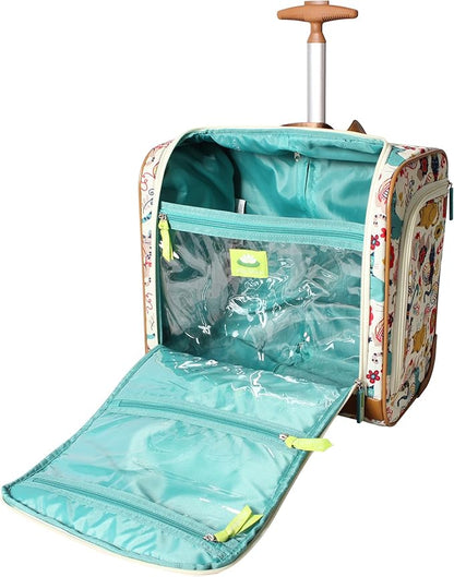 Lily Bloom Designer 15 Inch Carry On - Weekender Overnight Business Travel Luggage - Lightweight 2- Roller Wheels Suitcase - Under Seat Rolling Bag for Women, White, One Size, Under Seat Rolling Bag