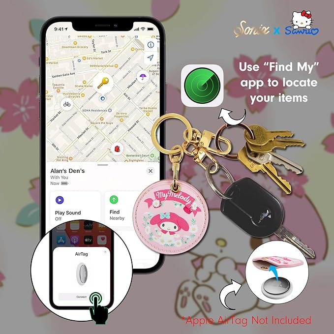 Sonix x Sanrio Keychain Case Compatible with Apple AirTag | Protective Cover Keychain | Hello Kitty & Friends - Floral My Melody