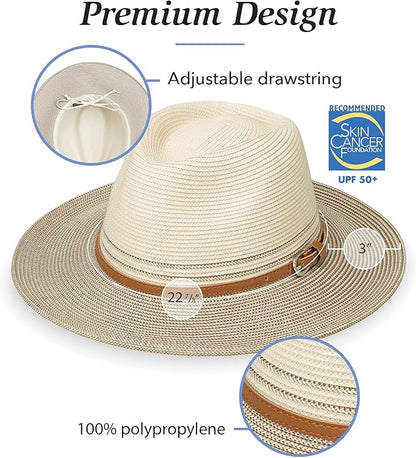 Wallaroo Women’s Kristy Fedora– UPF 50+ UV Protection | Wide Brim, Packable & Adjustable |Petite or Medium